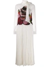 VALENTINO LOVERS APPLIQUE PLEATED DRESS