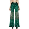HALPERN SSENSE EXLUSIVE GREEN SEQUIN STOVEPIPE TROUSERS