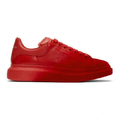 Alexander Mcqueen 红色丝绒喷绘阔型运动鞋 In Red
