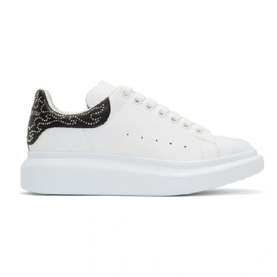 Alexander Mcqueen Studded-heel Raised-sole Leather Trainers In White