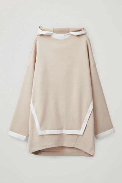 Cos Cocoon-shape Hooded Sweater In Beige