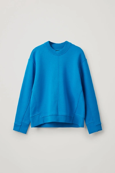 Cos Panelled Recycled Cotton Sweatshirt In Turquoise