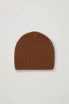 Cos Ribbed Cashmere Hat In Beige