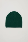 Cos Ribbed Cashmere Hat In Green