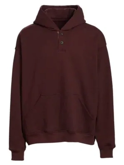 Fear Of God Sixth Collection Everyday Henley Hoodie In Merlot