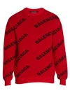 BALENCIAGA Logo Intarsia Virgin-Wool Blend Sweater