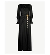 PETER PILOTTO BOAT-NECK PADDED-SHOULDERS CREPE GOWN