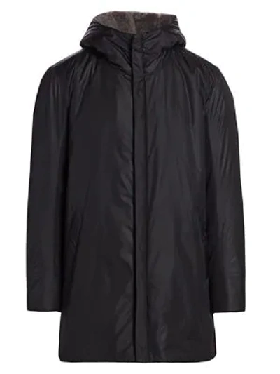 Saks Fifth Avenue Collection Eco Faux Fur-lined Parka In Black