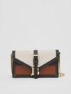 BURBERRY Mini Canvas and Leather TB Envelope Clutch