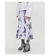 DRIES VAN NOTEN Floral-print high-waist crepe midi skirt