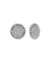 Lagos Sterling Silver Caviar Spark Diamond Clip-on Stud Earrings