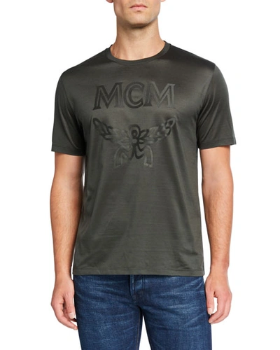 Mcm Men's Tonal Logo Graphic T-shirt In Winter Moss