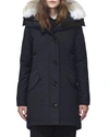 Canada Goose Rossclair Fusion Fit Genuine Coyote Fur Trim Down Parka In Navy