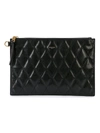 Givenchy Gv3 Medium Quilted Pouch Clutch Bag In Black