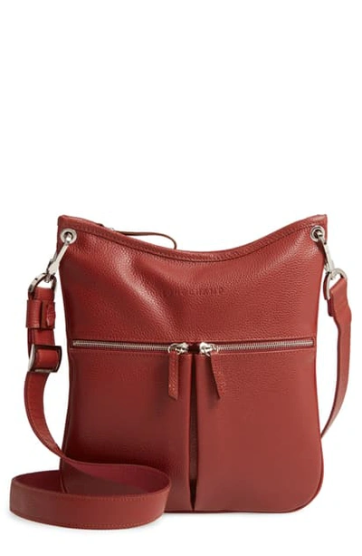 Longchamp 'veau' Leather Crossbody Bag - Brown In Chestnut | ModeSens