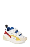 Stella Mccartney Eclypse Printed Faux Leather And Suede Exaggerated-sole Sneakers In White/ Red/ Yellow