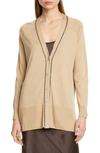 ATM ANTHONY THOMAS MELILLO SPRING COLORBLOCK SILK, WOOL & CASHMERE CARDIGAN,AW8319-AQ