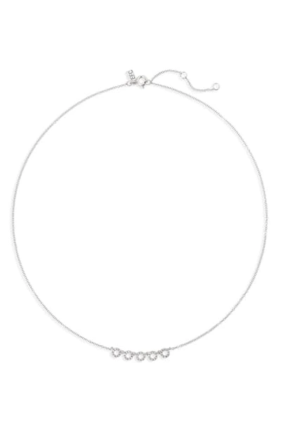 Ef Collection Diamond Open Circle Choker Necklace In White Gold/ Diamond