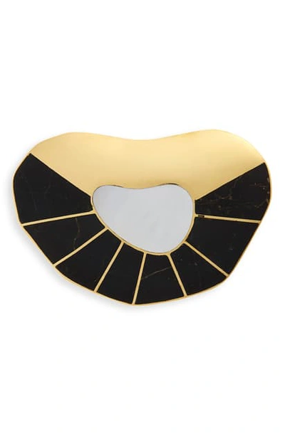 Monica Sordo Puinare Brooch In Mother Of Pearl/ Black Onyx