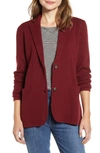 Jcrew Merino Sweater Blazer In Burgundy