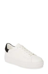 Kurt Geiger Laney Leopard-print Leather Platform Trainers In White/ Black Leather