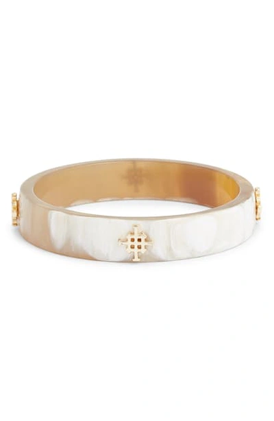 Akola Metal Cross Horn Bangle In Blonde