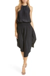 Ramy Brook Audrey Smocked Midi Dress In Black