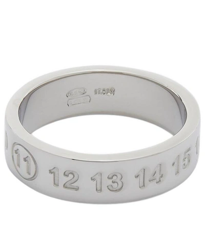 Maison Margiela Polished Numbers Ring In Silver