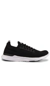 Apl Athletic Propulsion Labs Techloom Breeze Stretch-woven Running Trainers In Black  Black & White