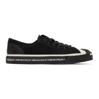 Converse Neighborhood Jack Purcell Ox Leather-trimmed Suede Sneakers In Black
