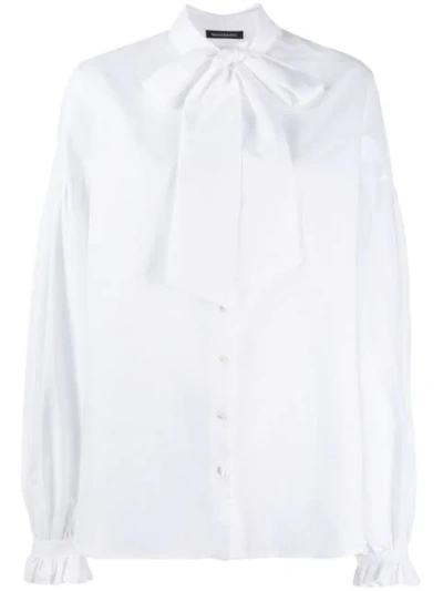 Wandering Bow Tie Shirt In White