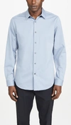 THEORY KEATON STRUCTURED KNIT BUTTON DOWN SHIRT