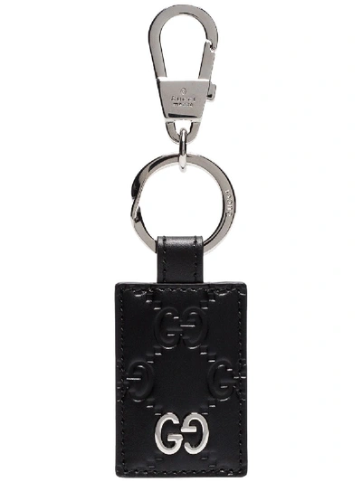 Gucci Logoed Backpack Keychain In Black
