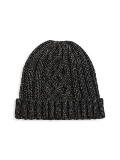 Nominee Cable-knit Beanie In Black