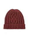 Nominee Cable-knit Beanie In Burgundy