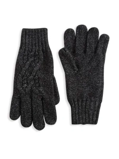 Nominee Cable-knit Gloves In Black