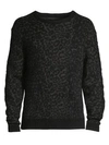 John Varvatos Boulder Leopard Jacquard Sweater In Black