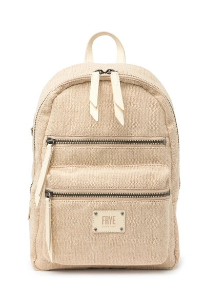 Frye Ivy Leather Trimmed Backpack In Off White