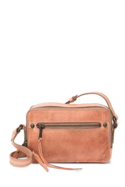 Frye Leather Zip Camera Bag In Dusty Rose