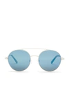 Raen Scripps 55mm Rounded Aviator Sunglasses In Matte Rootbeer-smoke Blue Mir