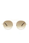 Raen Scripps 55mm Rounded Aviator Sunglasses In Bridle Tort-green Gradient