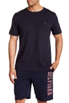 Tommy Hilfiger T-shirt With Round Neck And Short Sleeves In Navy