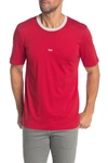 Helmut Lang Taxi Ringer T-shirt In Red/silver Grey