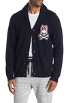 PSYCHO BUNNY Barnes Shawl Collar Wool Cardigan