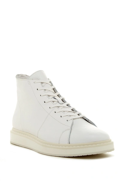 Frye Mercer High Top Leather Sneaker In White