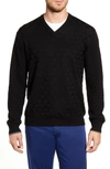 Robert Graham Randie Regular Fit Jacquard V-neck Sweater In Black