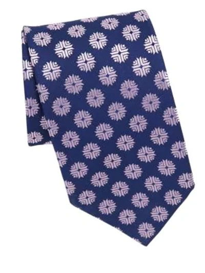 Charvet Flake Pattern Silk Tie In Lavender