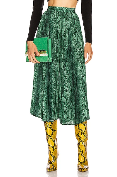 Andamane Bella Midi Skirt In Green Zebra