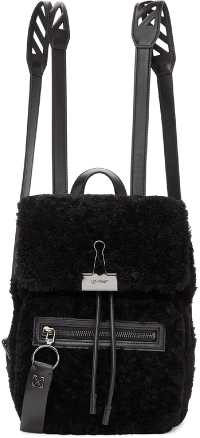 Pre-owned Off-white Backpack Furry Black