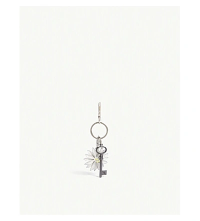 Raf Simons Flower Key Ring With Key In White